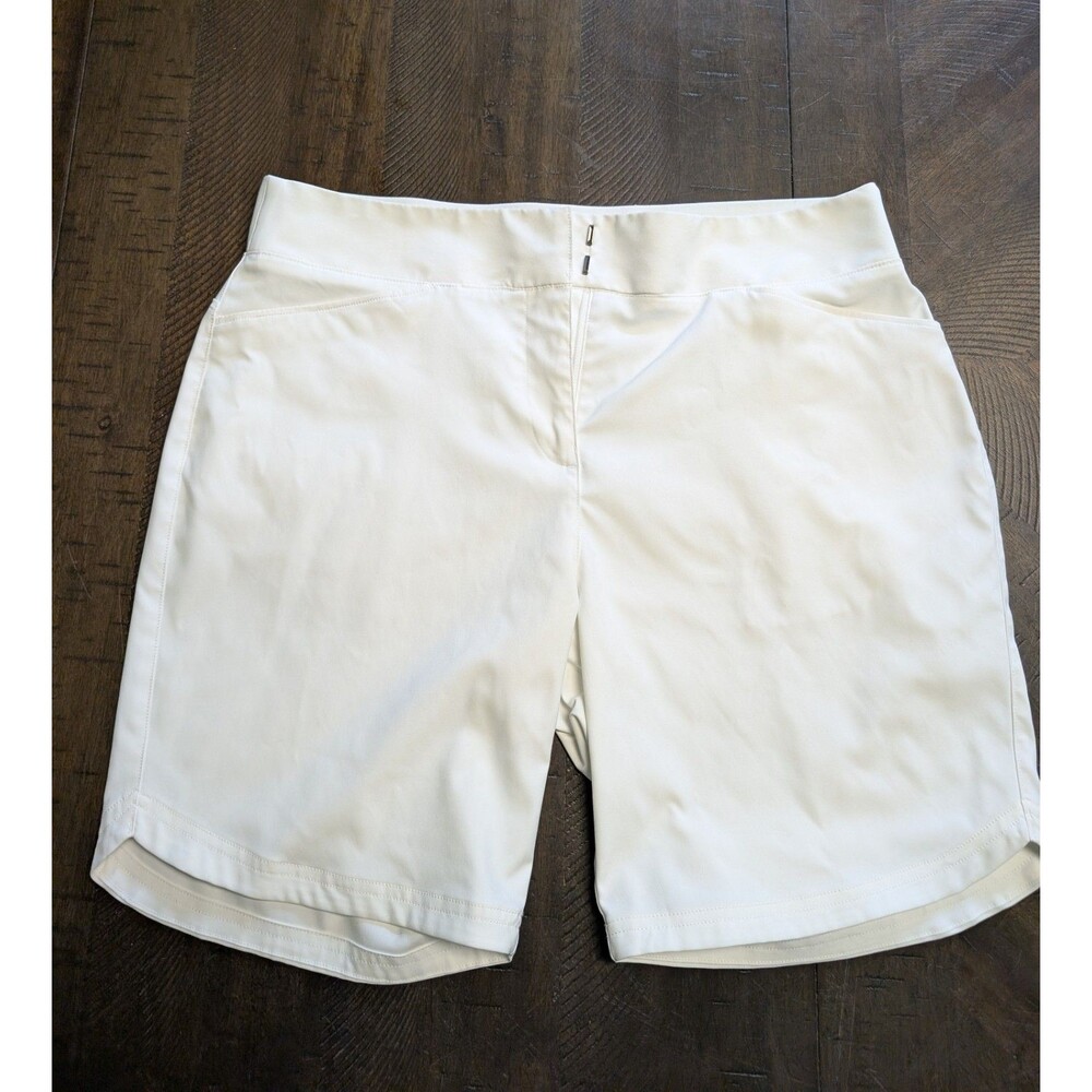 Puma Shorts Womens Large White Bermuda Golf Polyester Summer Casual Pockets